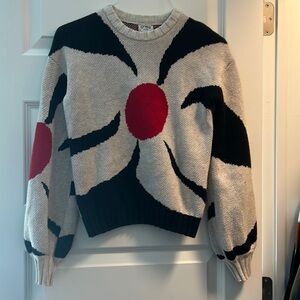 Girls floral design crew neck